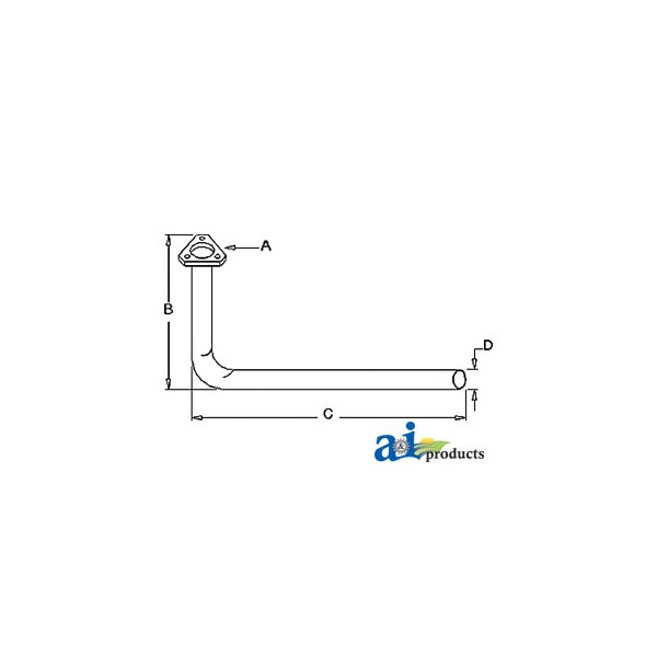 EXHAUST PIPE 30" x3" x2"